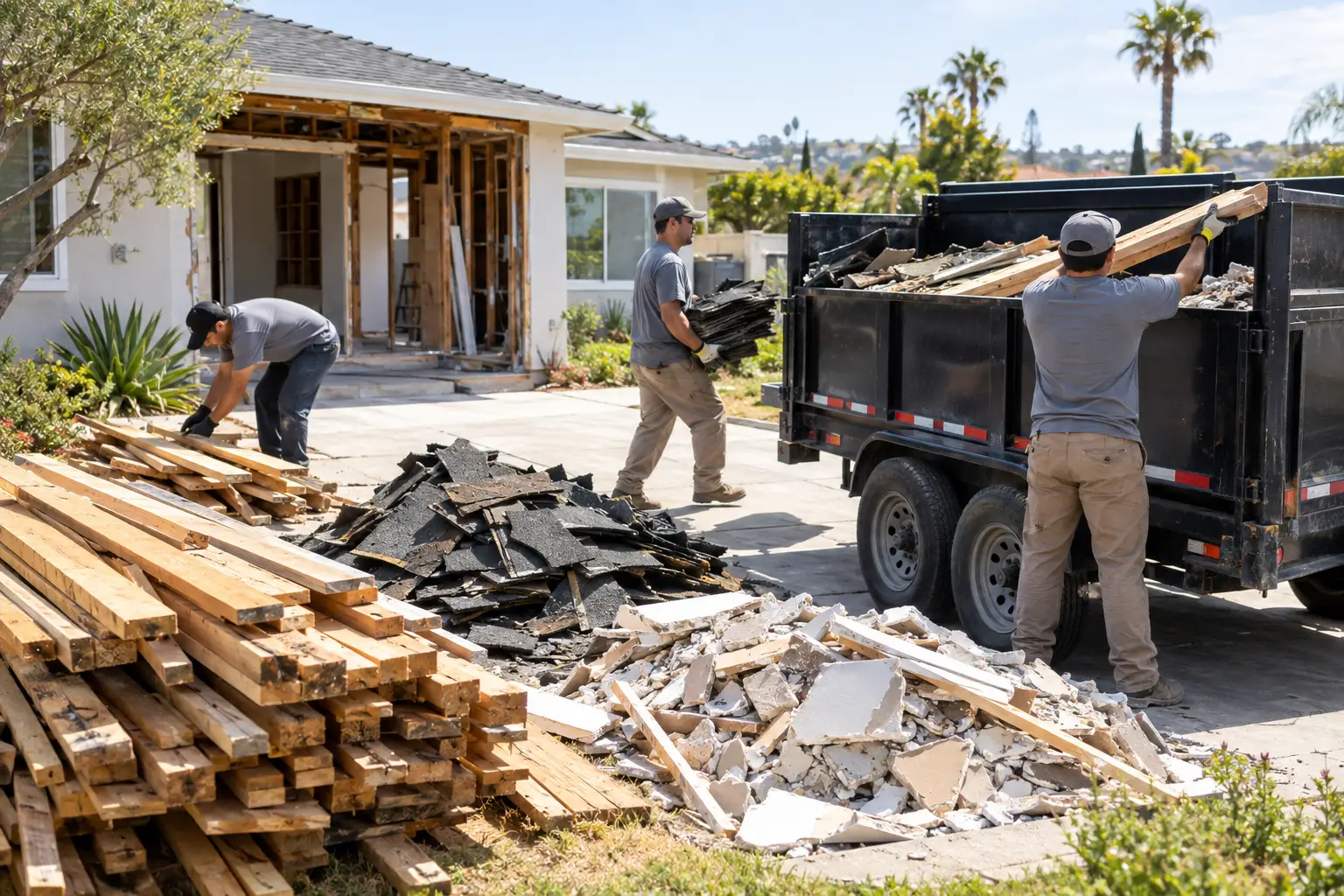 Construction Debris Removal work scene